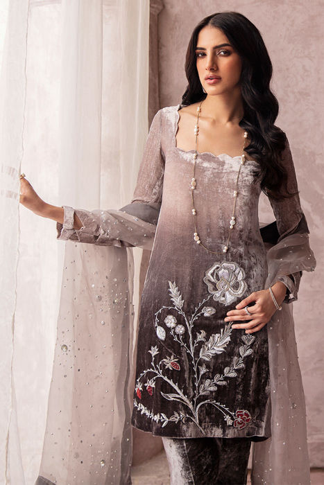 Foggy Grey - Shirt, Pants and Dupatta