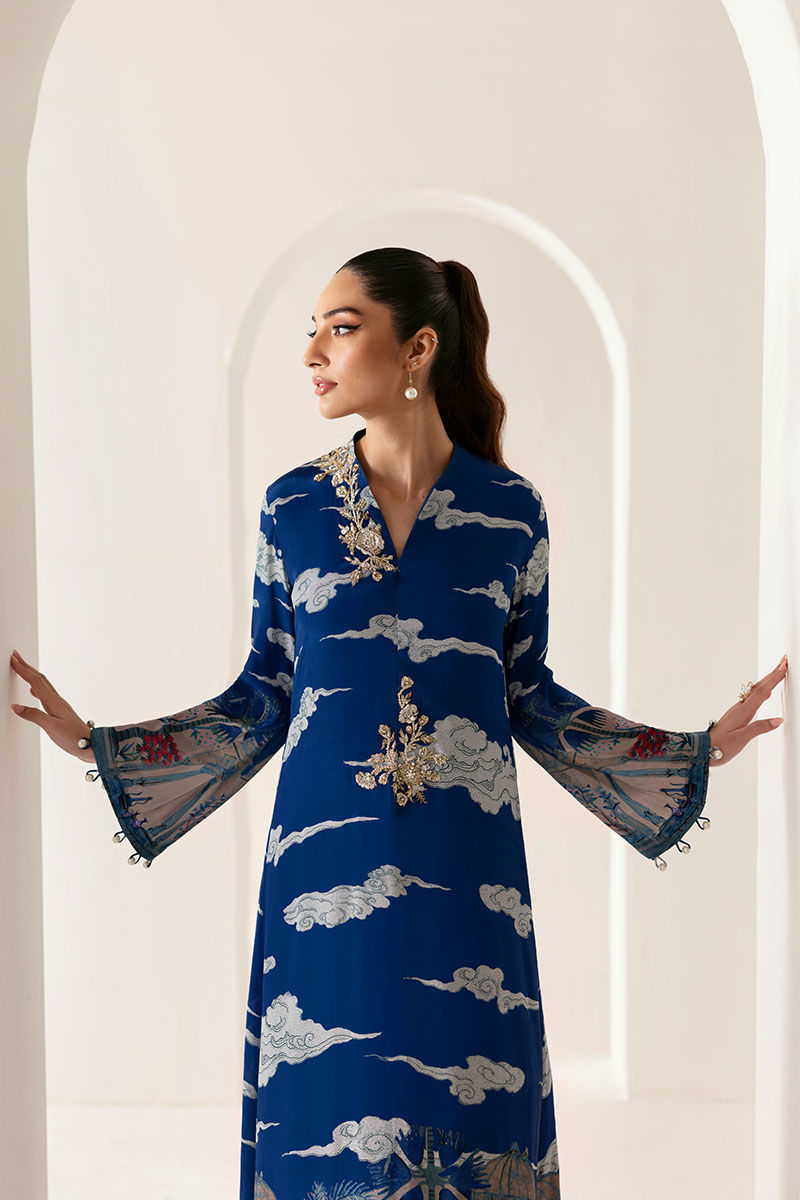 Picture of Blue Willow - Plain Chiffon Dupatta Only